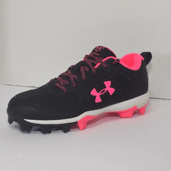 Under Armour Other - Under Armour Black and Pink Cleats Womens Sz 5.5Y Baseboll